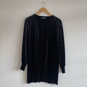 Little Black Velveteen Dress